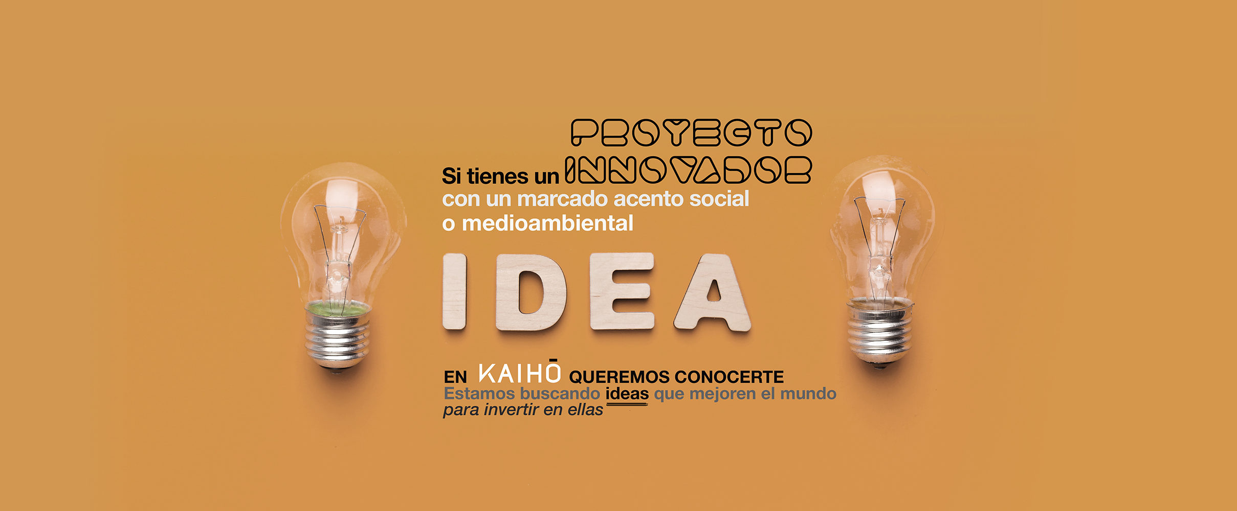 Si tienes un proyecto innovador con un marcado acento social o medioambiental, en Kaiho queremos conocerte. Buscamos ideas que mejoren el mundo para invertir en ellas.